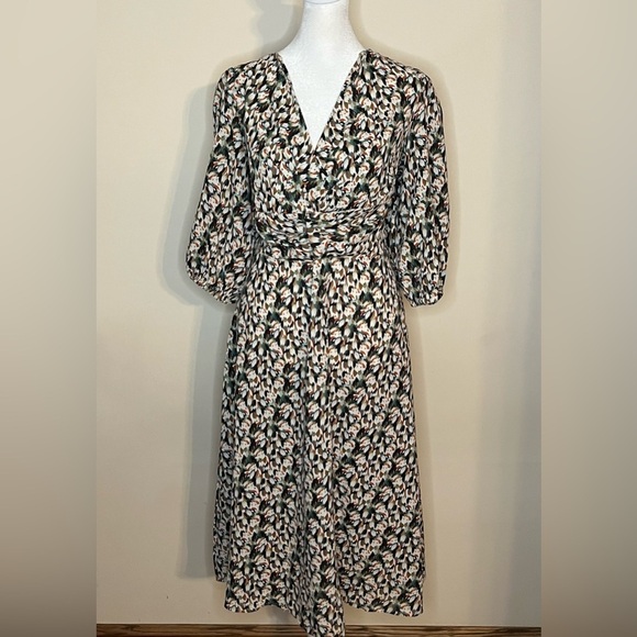 🌸 Blue Vanilla Knot Front Keyhole Midi boho dress| V-Neck | US 10 / M | - Picture 2 of 7